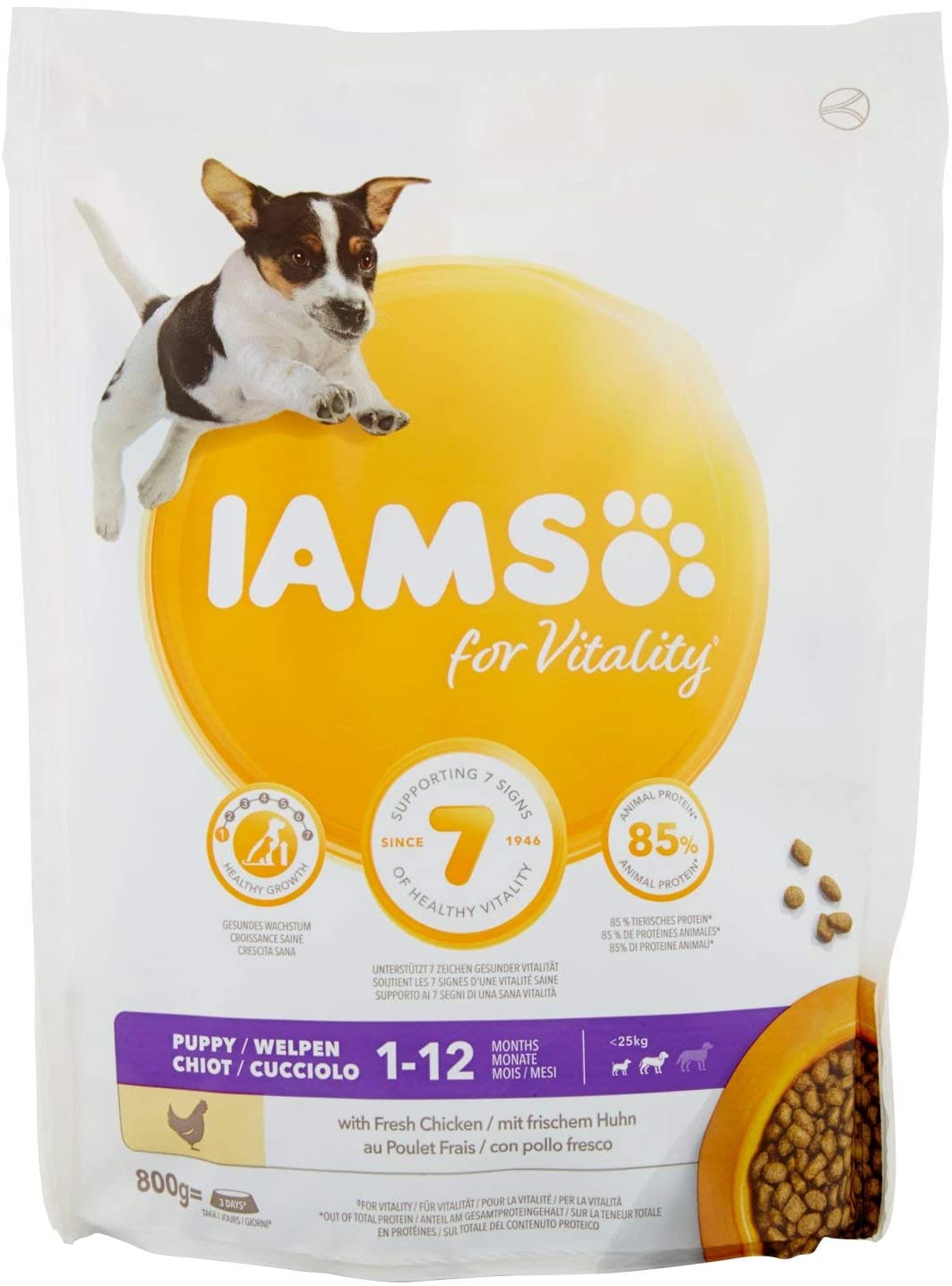 IAMS for Vitality Puppy Small & Medium Chicken for Dogs Puppies Mini and Medium - 800 g, 800 g (Pack of 1)