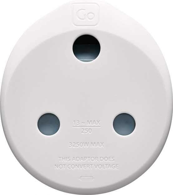 Go Travel South Africa to UK (SA-UK) Compact Earthed Travel Adaptor (Adapter Ref 582)