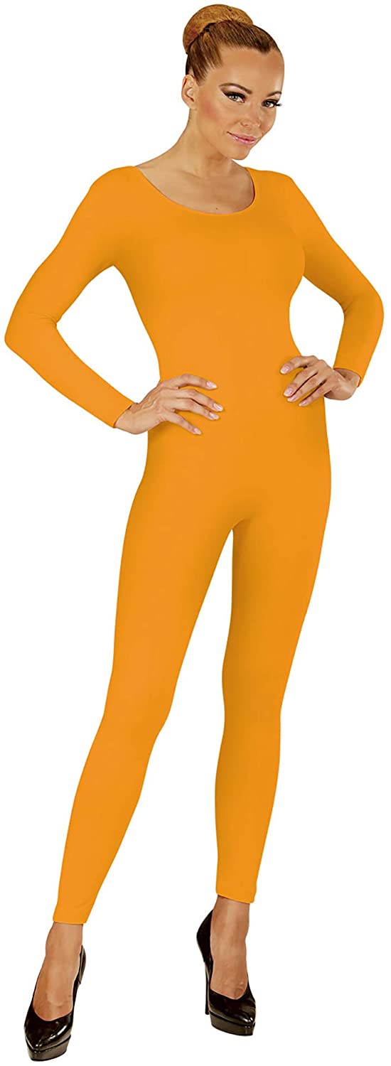 Widmann Costume Long Sleeve Jumpsuit Carnival Theme Party, Neon Orange, S-M - Image 2