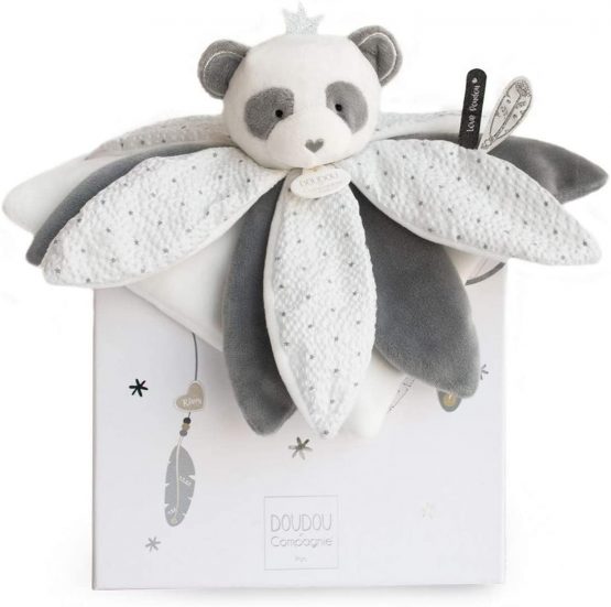 Doudou et Compagnie DC3548 ATTRAPE-REVE - PANDA Baby Flower Petals, Grey