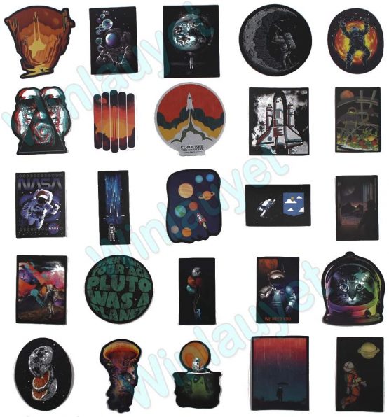 Winlauyet 50/100 pcs NASA Stickers for Laptop Space Explorer Galaxy Vinyl Decals Skateboard Luggage Car Bike Bumper Spaceman Spacecraft Universe Planet Logo Graffiti Sticker (100 pcs) - Image 2