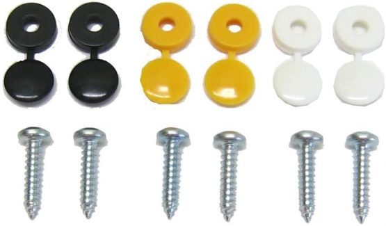 All Trade Direct 6 Pk Caps & Screws Car Number Plate Fixing Fitting Kit