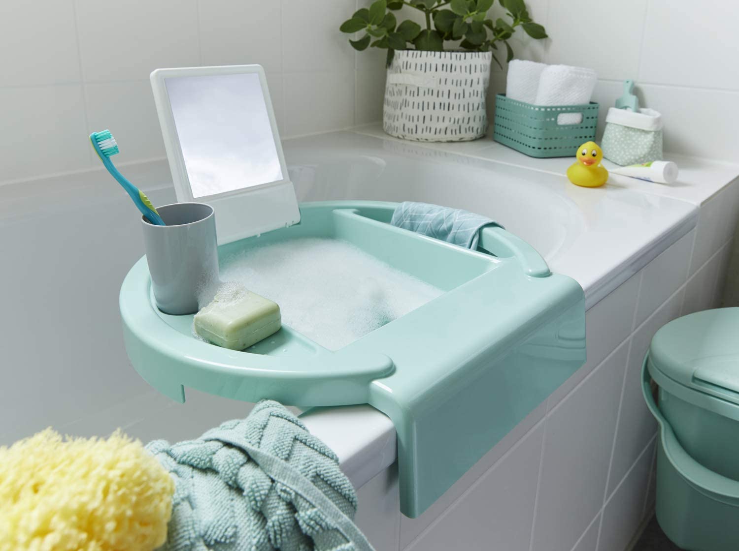 Rotho Babydesign Kiddy Wash Children's Washbasin, To be Attached to the Edge of the Bathtub, 38.7 x 38.2 x 10 cm - Image 2