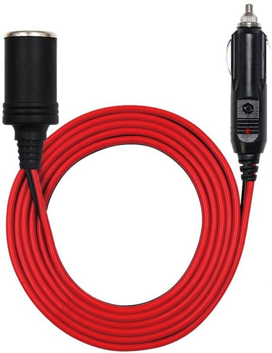 KUNCAN 13FT 12-24v Car Charge Cigarette Lighter Extension Cable Male to Female Socket, 14AWG Heavy Duty Cigarette Lighter Cord with LED Light, 15A Fuse