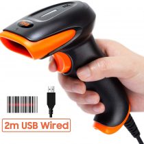 Tera Barcode Scanner USB Wired Long Range High Speed Laser Handheld 1D Bar Code Reader Plug and Play