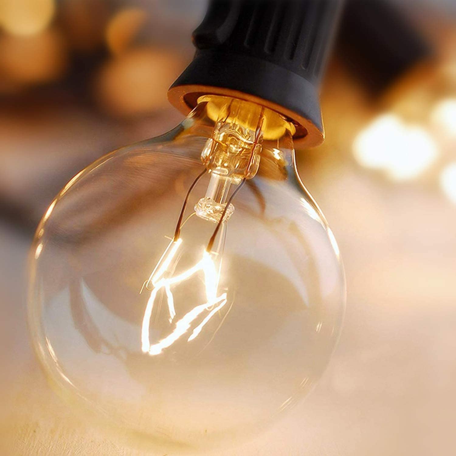 25 Pack G40 Incandescent Replacement Light Bulbs: 7 Watt G40 Globe Bulbs for Outdoor Chritsmas String Lights C7/E12 Candelabra Screw Base Salt Lamp Night Lights Bulbs - Image 4
