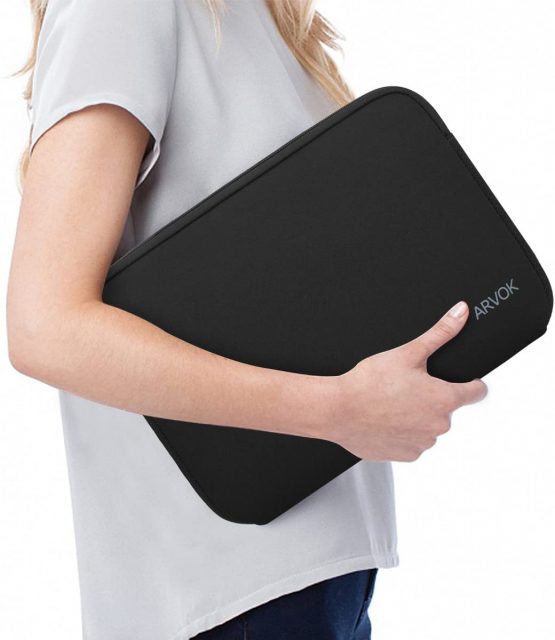 Arvok 15-15.6 Inch Laptop Sleeve Multi-Color & Size Choices Case/Water-Resistant Neoprene Notebook Computer Pocket Tablet Briefcase Carrying Bag/Pouch Skin Cover for Acer/Asus/Dell/Lenovo/HP, Black - Image 2