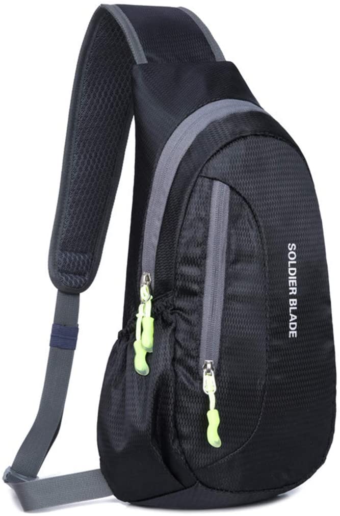 Gisdanchz Waterproof Nylon Backpack Bag Chest Crossbody Men Women for Sport, Sb - Black, 41*21*10cm