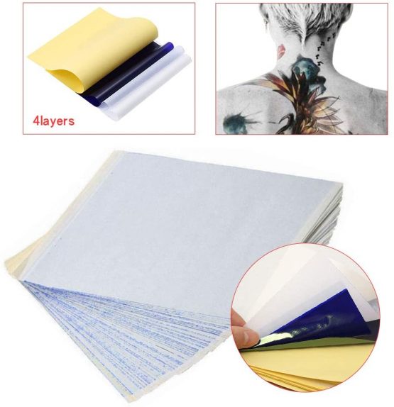 25 Sheets Carbon Paper - Tattoo Transfer Paper, Graphite Paper Tattoo Tracing Paper, A4 Temporary Tattoo Thermal Carbon Copy Paper Tattoos Stencil Printer Paper - Image 2