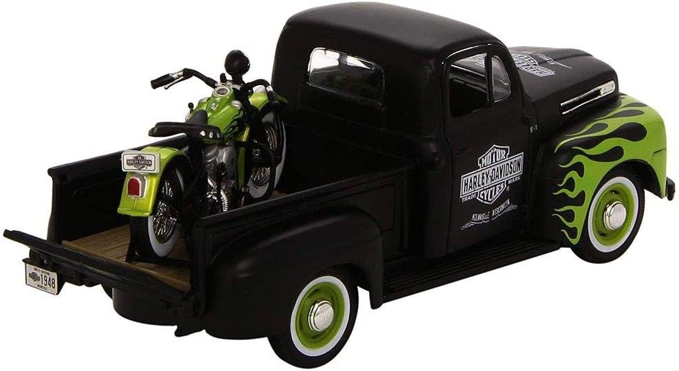 Maisto M32171 1:24 Scale Harley Davidson Set Including A Ford F-1 Pick-Up And Fl Panhead Bike Die-Cast Model - Image 3