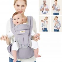 Viedouce Baby Carrier Ergonomic with Hip Seat/Pure Cotton Lightweight and Breathable/Multiposition:Dorsal, Ventral, Adjustable for Newborn and Toddler 3 to 48 Month (3.5 to 20 kg)