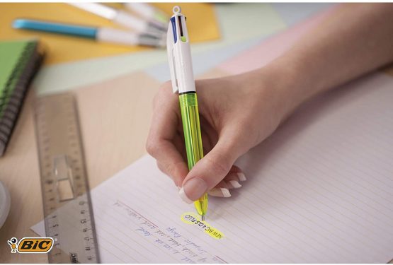 Bic 4 Colours Shine Ballpoint Pen 1.0 mm Medium Tip Metallic Barrel 4 Ink Colours in one Pen Pack of 3 - Image 2
