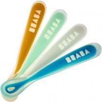 BÉABA - Baby Spoons - Silicone weaning spoon - Set of 4 - 1st stage - Rainbow