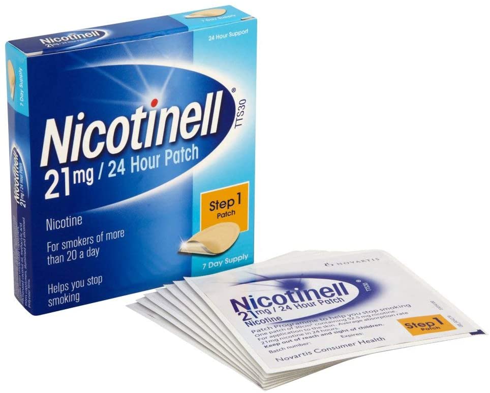 Nicotinell Nicotine Patch, Quit Smoking Aid Step 1, 24 Hour Patch, 21 mg, Pack of 7, Other, 7 Count (Pack of 1) - Image 2