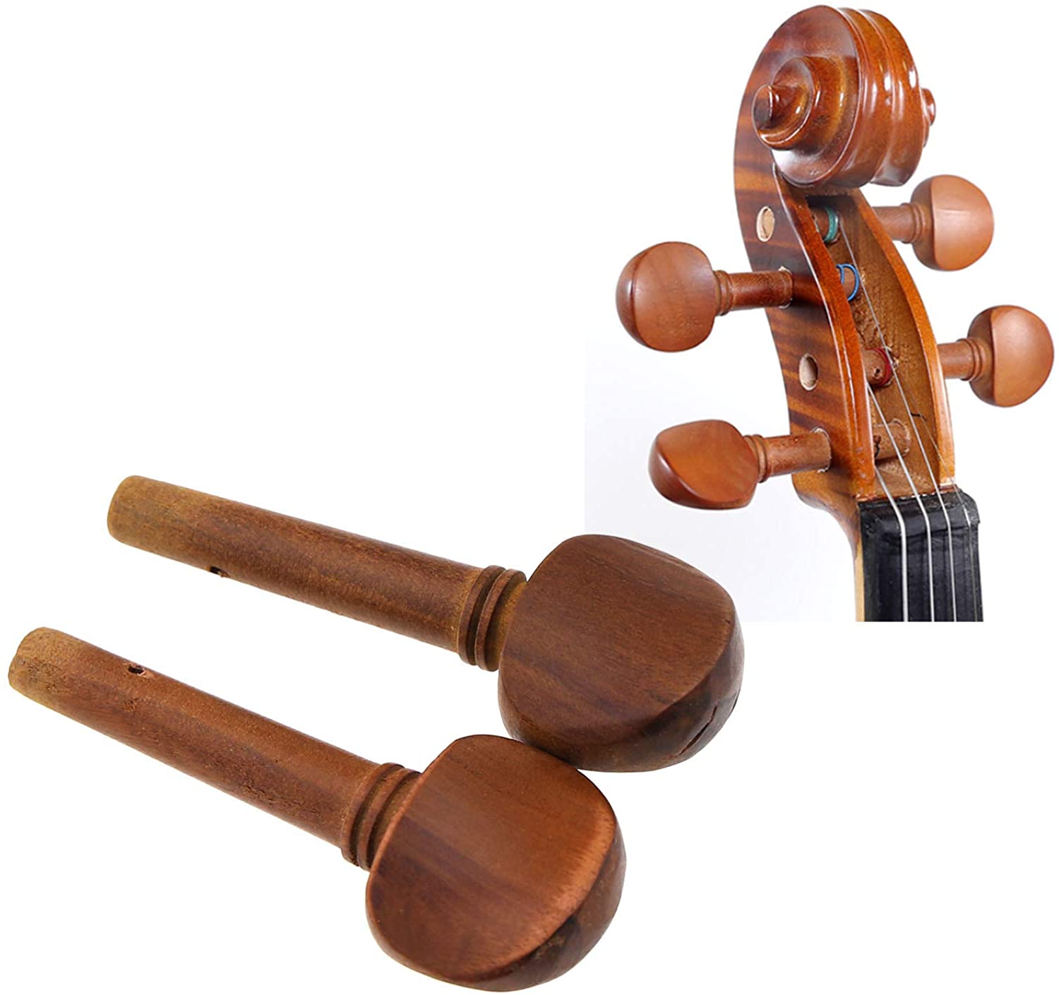 OTOTEC 4pcs Violin Fiddle Tuning Peg Set 4/4 Size Wooden Replacement Jujube Wood, 44655 - Image 2