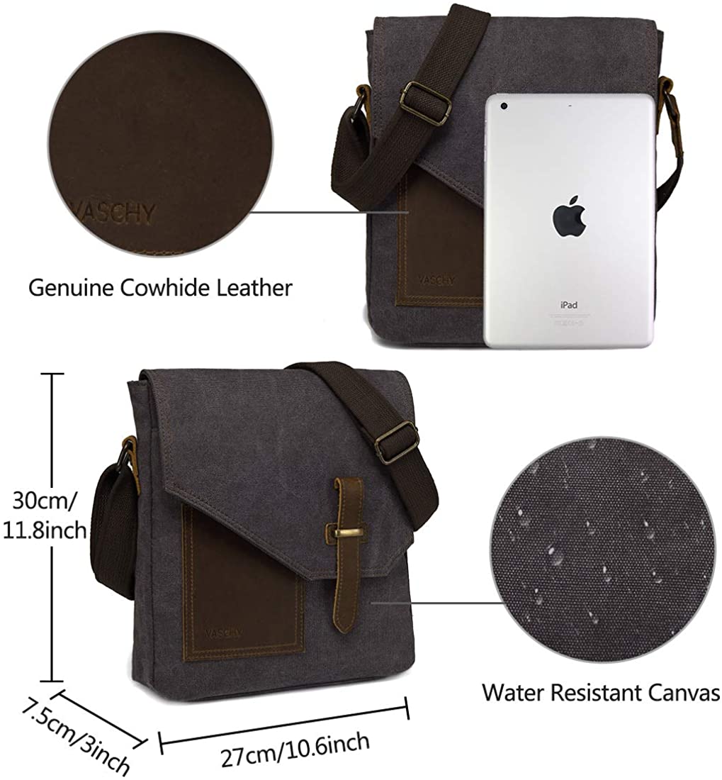 Man Bag, VASCHY Water Resistant Small Messenger Bag Shoulder Bag
