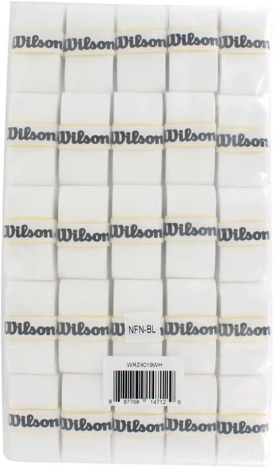Wilson Pro OVERGRIP Player 50PK Tennis Racket Grip, Unisex-Adult, White, One Size