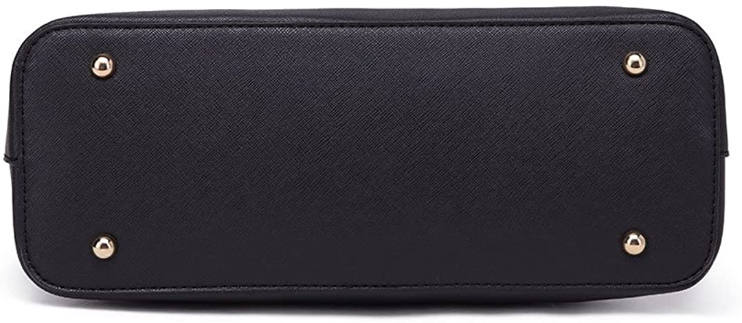 Miss Lulu Women's Handbag, Fashion Ladies Top Handle 2-Piece Tote & Shoulder Bag PU Leather, Black - Image 4