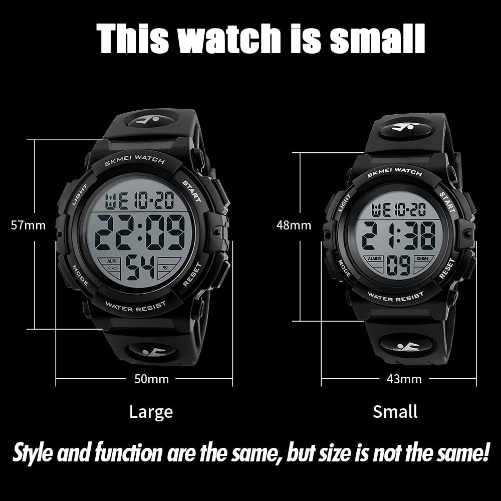 TONSHEN Women's LED Digital Watch Waterproof Outdoor Sport Military 12H/24H Time 50M Water Resistant Large Numbers Watch Plastic Case with Rubber Strap Multi-Function Electronic Stopwatch - Image 2