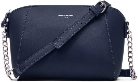 David Jones - Women's Small Crossbody Bag - Chain Shoulder Strap Rigid Faux Leather Messenger Bag - Elegant Saddle Bag - Fashion Clutch Handbag Evening Party - Zipper Purse Work Travel