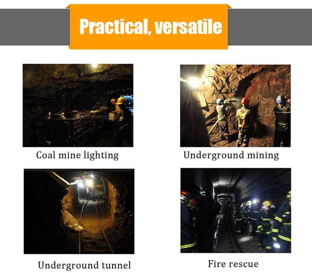 Mining Llight Rechargeable Headlamp Lamp Miners LED Headlamps Flashlight KL2.8LM Camping Lights for Night Running Fishing Hunting Waterproof Explosion-Proof (Yellow) - Image 2