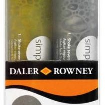 Daler-Rowney Simply Acrylic Paint Markers – Pack of 2 Metallic Pens in Gold and Silver