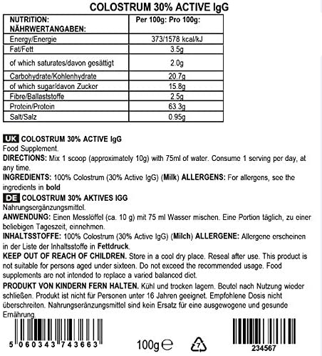 Bulk Colostrum 30% Active IGGm, 100 g, Packaging May Vary, 100 g (Pack of 1) - Image 2