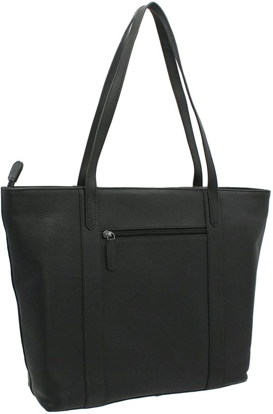 Visconti Platinum Collection Sofia 13in Laptop Leather Tote PLT20 Black - Image 2