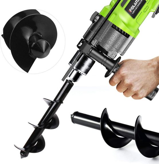 Natuce 30 * 8CM Bulb Auger Drill Bit, Earth Auger Spiral Drill Bit, Garden Planter Tool, Post Hole Borer With Non-Slip Hex Drive, Garden Digger Attachments For Planting Flower, Bulbs - Image 3