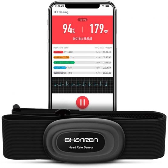 SHANREN Beat 20 Heart-Rate-Monitor Chest-Strap, ECG/EKG Rechargeable Fitness Tracker with Vibration Alert, Bluetooth, ANT+ Activity Tracker, 100 Sessions Memory,IP68 30m Waterproof