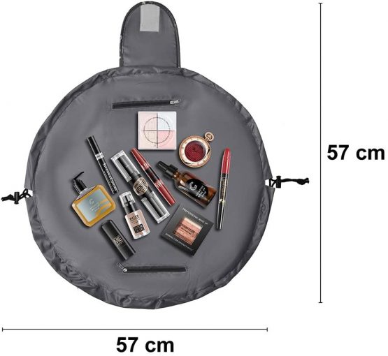 Lazy Drawstring Makeup Bags, Large Capacity Waterproof Travel Portable Cosmetic Bag Pouch Makeup Pouch Storage Organiser for Women Girl  (Flower) - Image 3