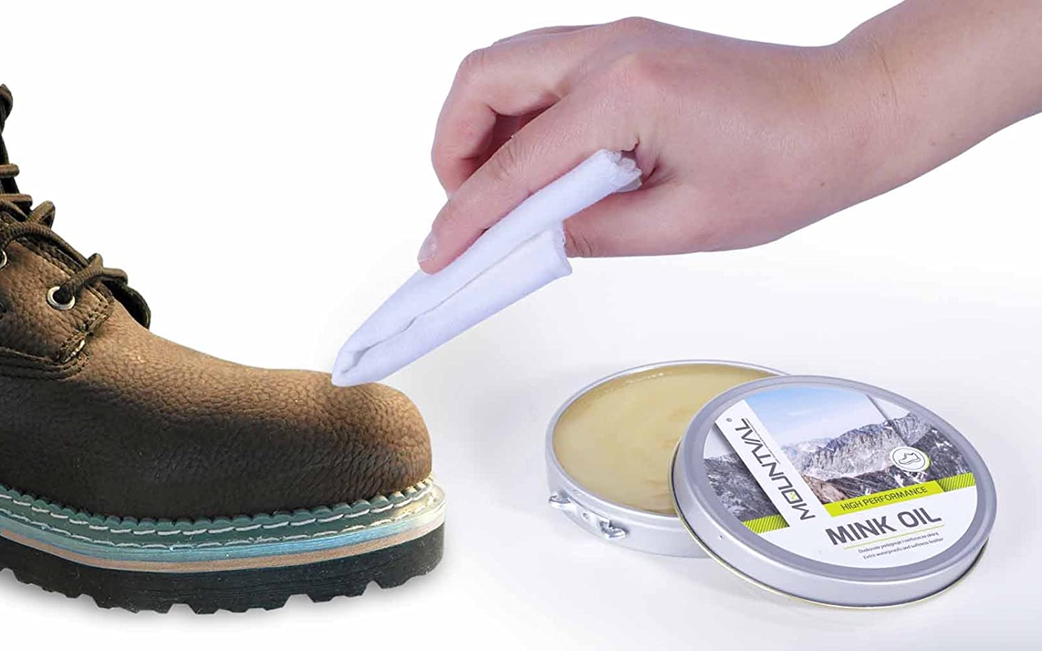 Mountval Mink Oil, Quality Shoe Dubbin Oil, Nourishes Waterproofs And Protects Outdoor Shoes Made Of Leather - Image 3