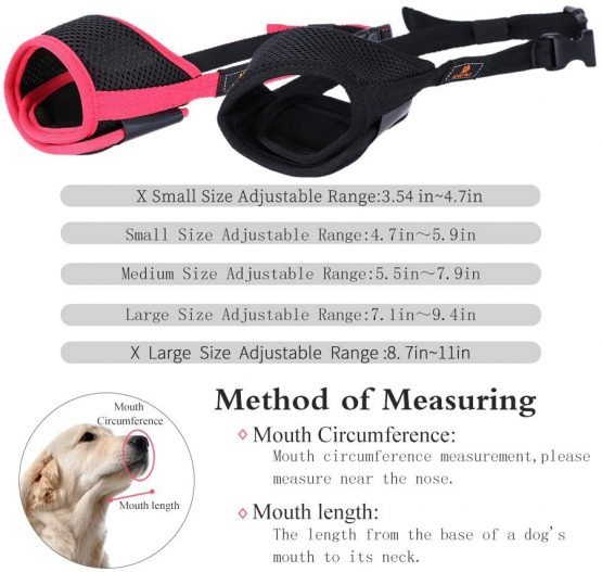 Andiker Dog Mouth Cover Mesh Dog Muzzle with Adjustable Loop and Soft Pad Dog Training Muzzle Prevent for Barking, Biting and Chewing Dog Mouth Guard (black, S) - Image 2