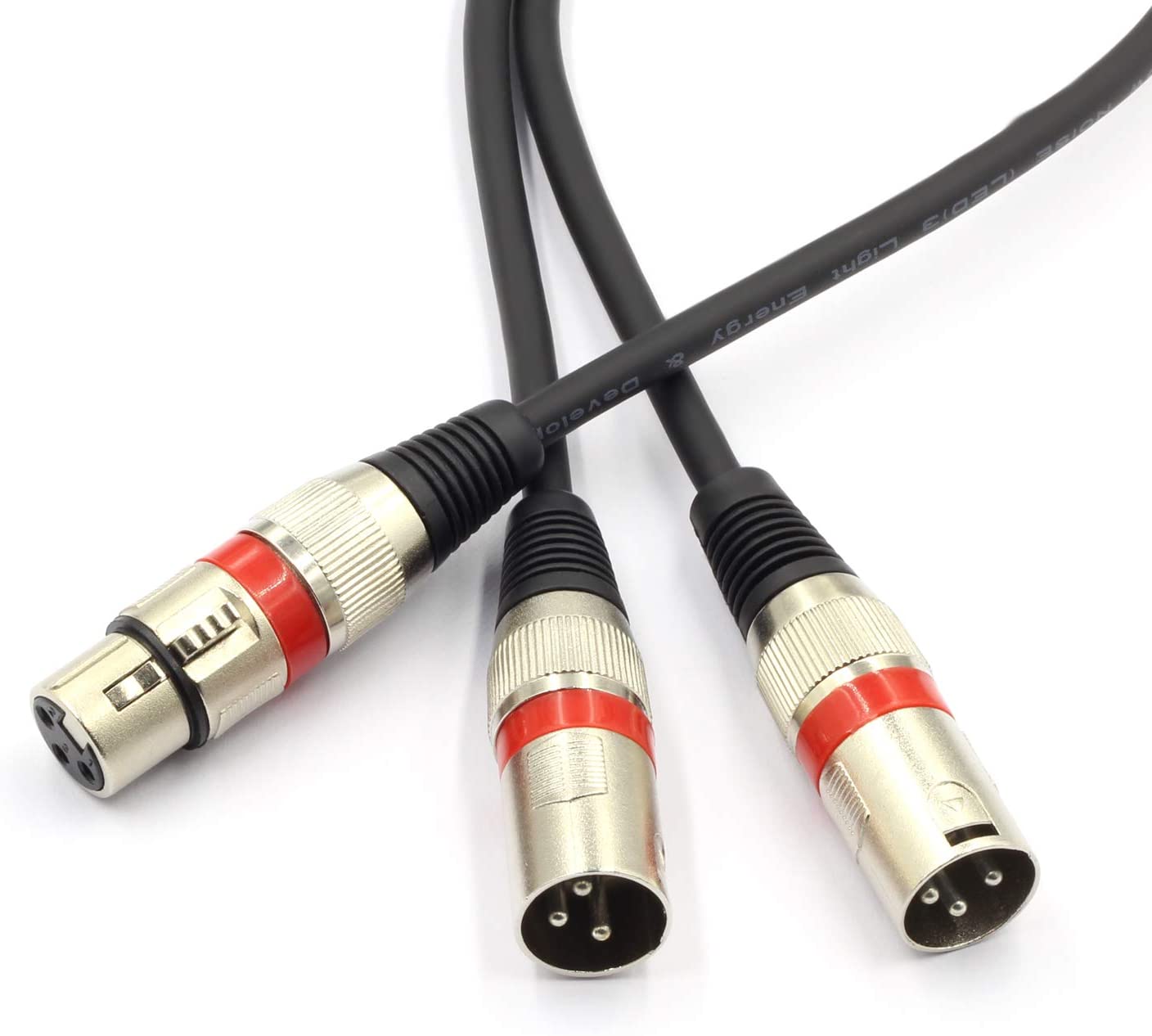 SiYear Balanced Microphone Y Patch Cable XLR Female to Dual XLR Male Audio Splitter Adapter 3 Pin 50cm, Black XLRF to 2XLRM, XLRF-2XLRM - Image 3