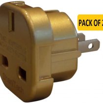 ShaniTech Pack of 2 UK to US Travel Adaptor GOLD Suitable for USA, Canada, Mexico, Australia, New Zealand - Refer to Description for Country List ST99.0171A