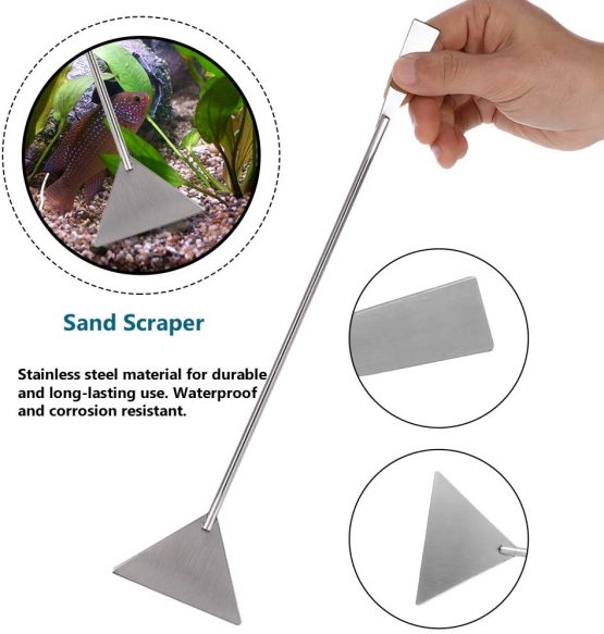miuse Aquarium Scissor Tweezers Spatula Tool - 4 in 1 Stainless Steel Aquatic Plants Aquascaping Tools Set for Fish Starter Kits & Aquariums Tank - Image 3
