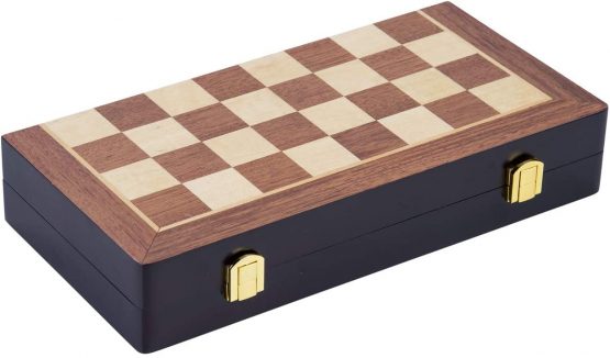 Engelhart - Luxury Chess Set in Solid Wood - folding table with nice carved pieces - Ash wood - 2 sizes (11.8") - Image 3