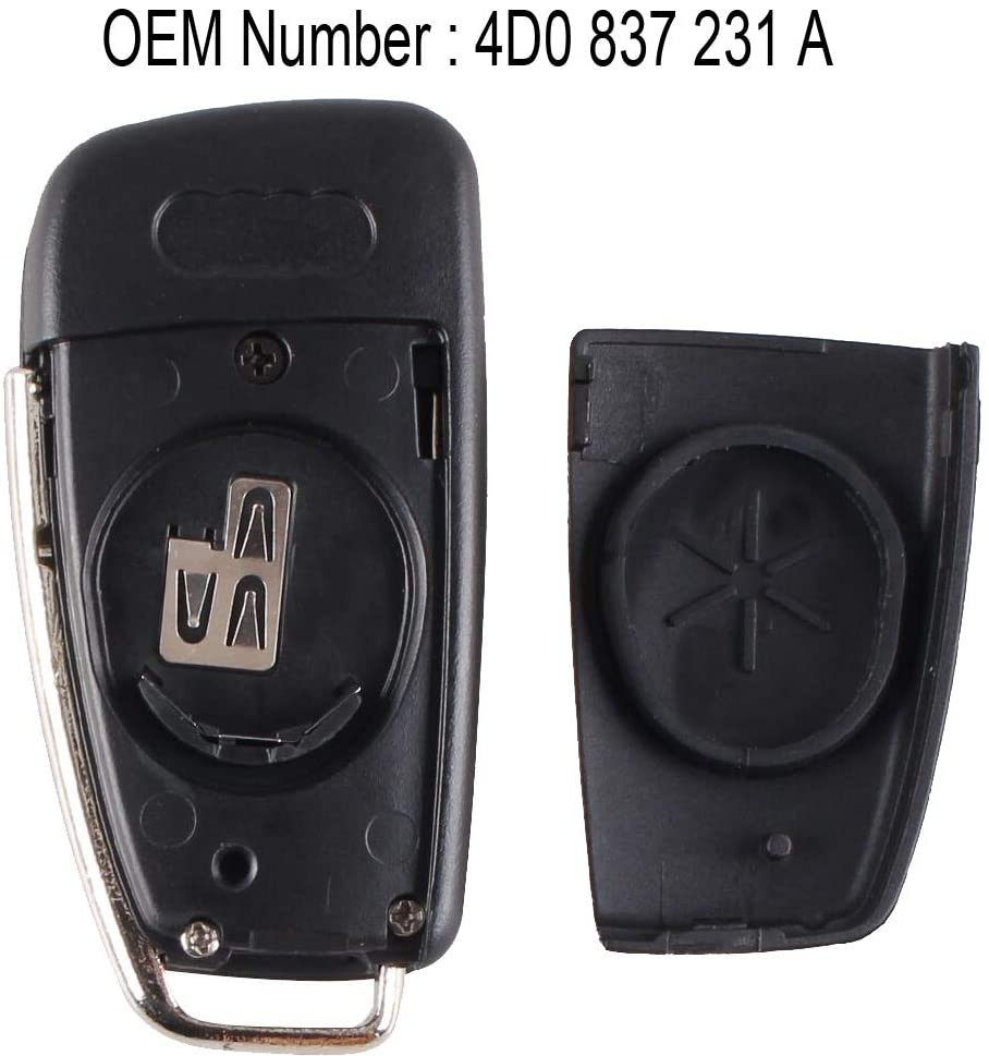 Heart Horse 3 Buttons Folding Flip Remote Car Key Shell Case Compatible For Au-Di A2 A3 A4 A6 A6L A8 Q7 TT S6 Quattro Keyless Entry Key Fob Case Replacement - Image 3