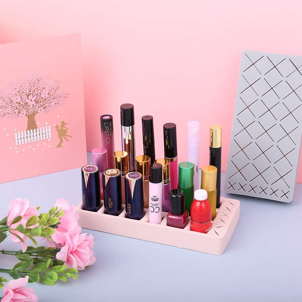 Mialang 2 Pack Lipstick Holder Organizer Silicone Lip Gloss Holder Organizer Case Display Rack 24 Slots Cosmetic Makeup Organizer Case - Image 4