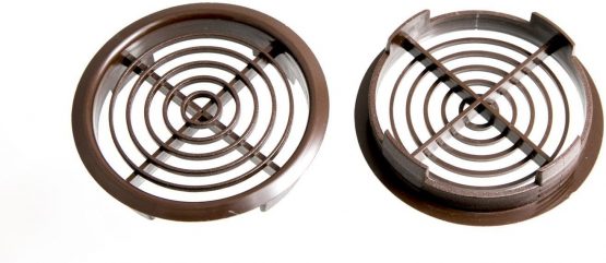 Merriway BH03138 Push-In Louvered Soffit Air Vent Grilles, 70mm (2.3/4 inch) Diameter- Brown, Pack of 10