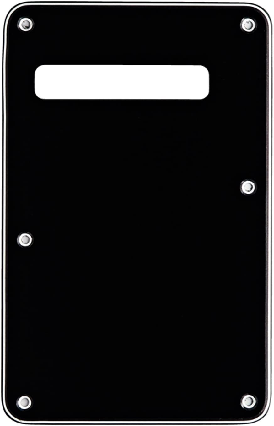 Musiclily SSS Strat Pickguard and Back Plate Set for Fender USA/Mexican Standard Stratocaster Modern Style Electric Guitar, 3Ply Black - Image 3