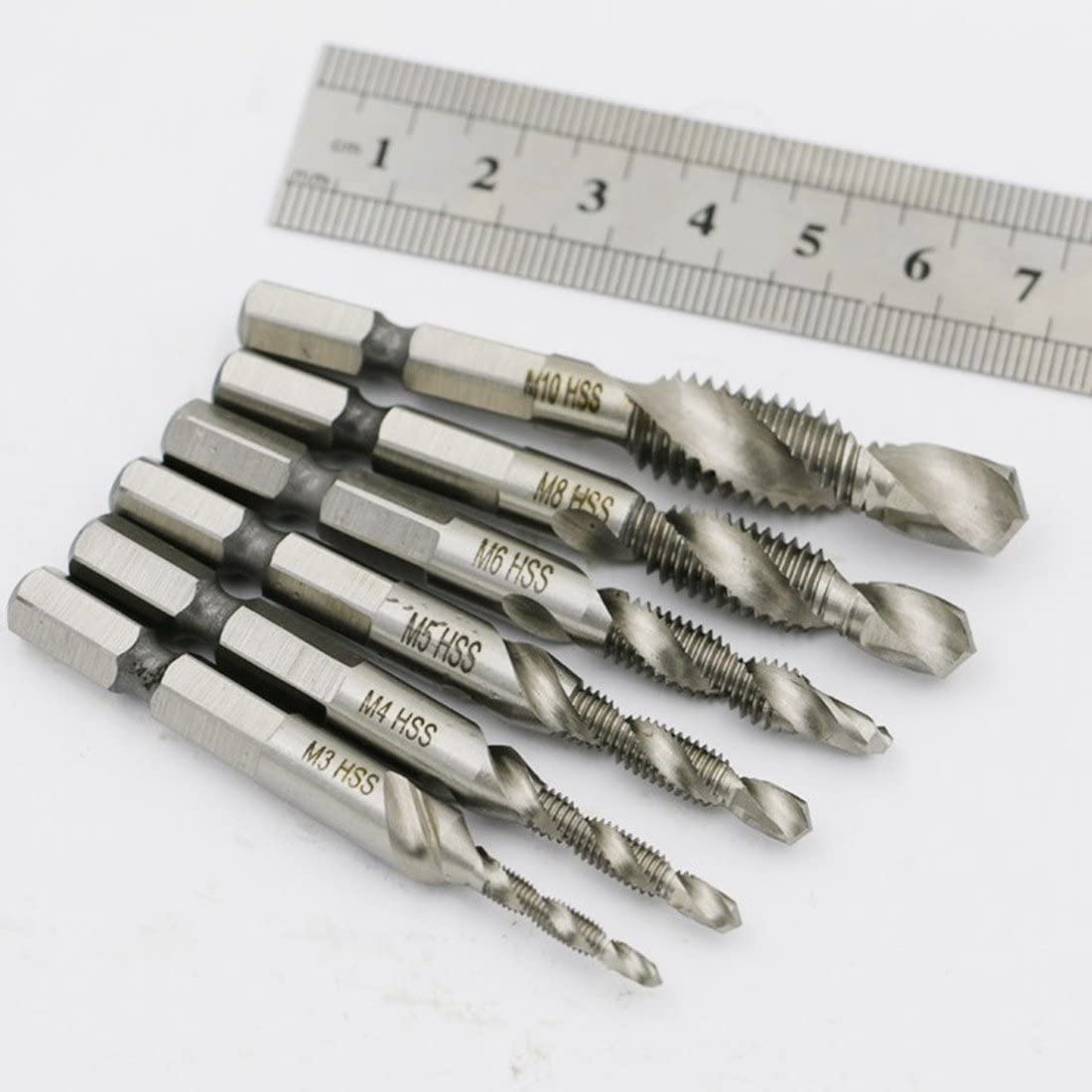 Malayas Drill Tap Combination Bit 6 Pieces Hss Tap Drill Bit Thread Spiral Screw Tap - Image 4