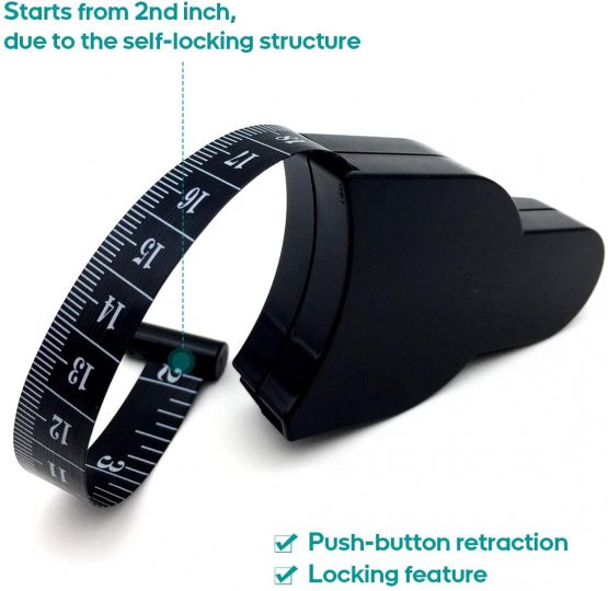 Body Tape Measure for Body Measuring Body Fat Measurement Tool for Weight Loss 60 Inch 150 cm (Black) - Image 3