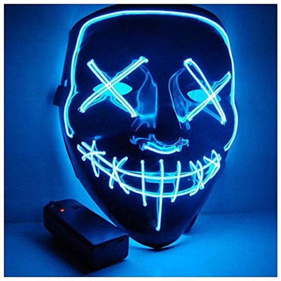 Eupaja Halloween Mask LED Halloween Costume LED Glow Scary Light Up 