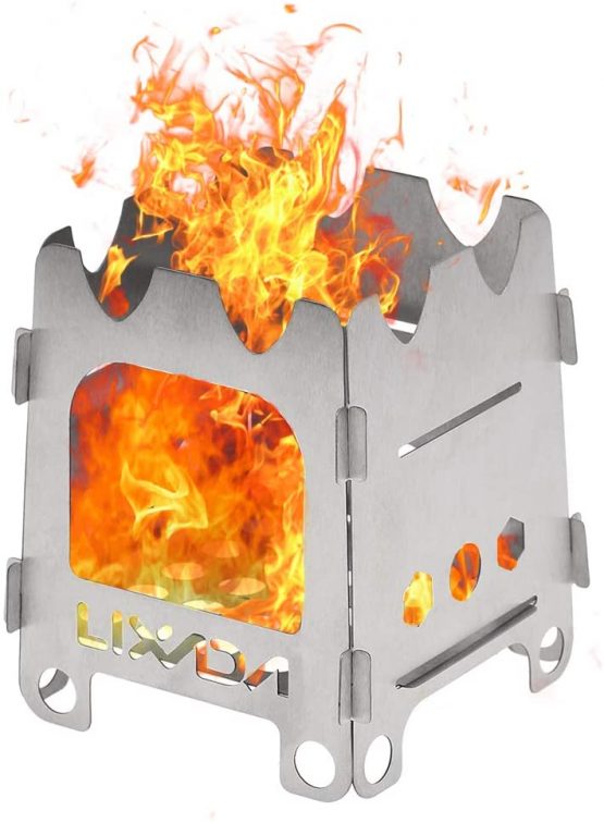 Lixada Camping Stove Stainless Steel Lightweight Wood Stove Alcohol Stove Burner for Portable Outdoor Camping Cooking Picnic BBQ