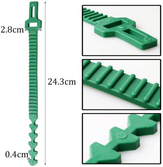 Zhiye Tree Ties Straps Supports, Heavy Duty Adjustable Interlock Garden Plants Shrub Ties for Shrub Rose Plant Tree Support 12pices 9.4inch - Image 3
