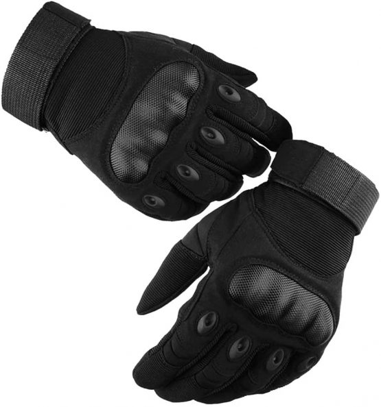 GES Motorbike Gloves, Men Full Finger Motorcycle Gloves Touch Screen ATV Riding Motocross Racing Gloves (Black, XL)