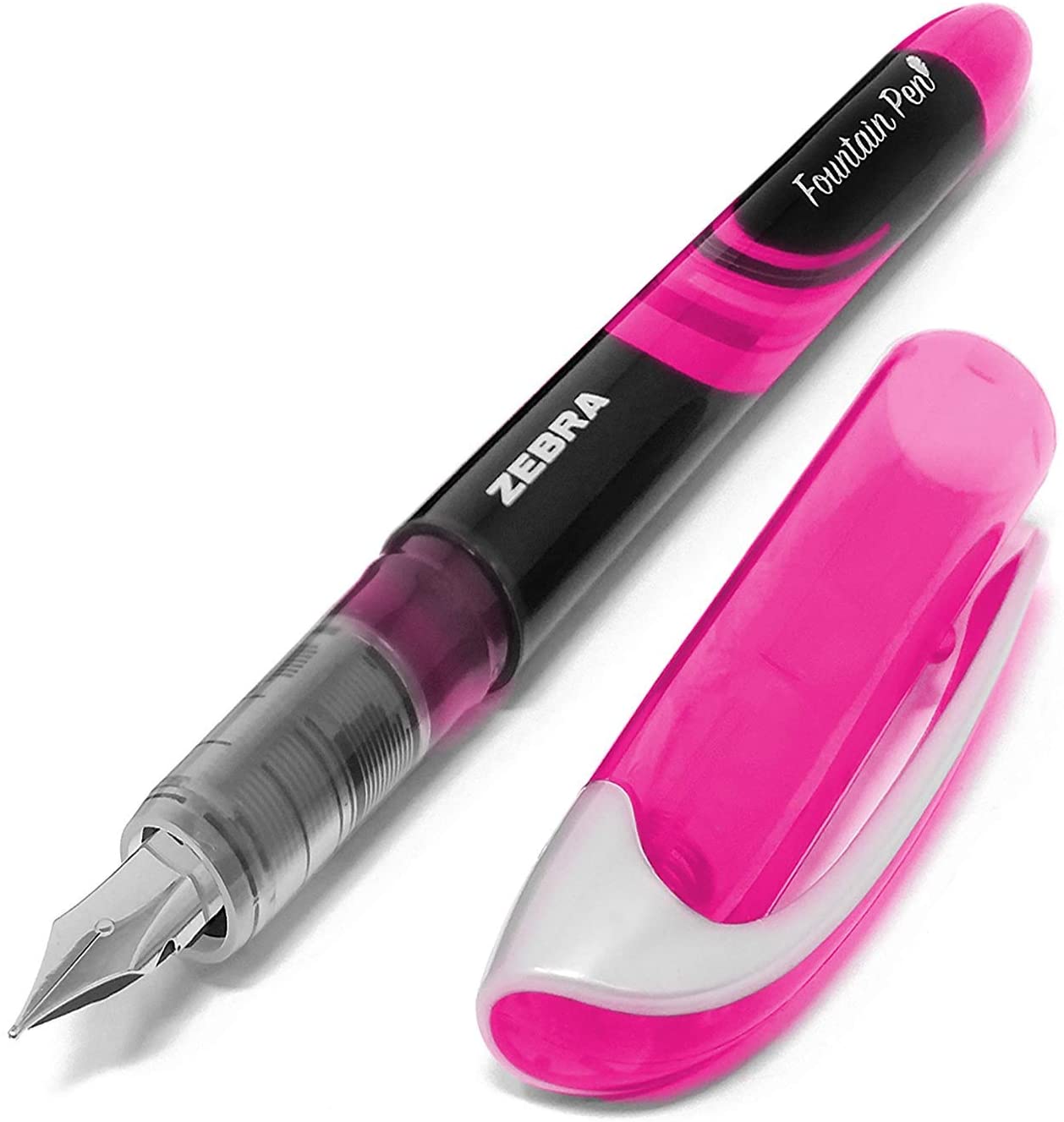 Zebra Fuente - Disposable Fountain Pen - One of Each Coloured Ink - Pack of 7, Black,Blue,Green,Purple, 1 count (Pack of 7) - Image 4
