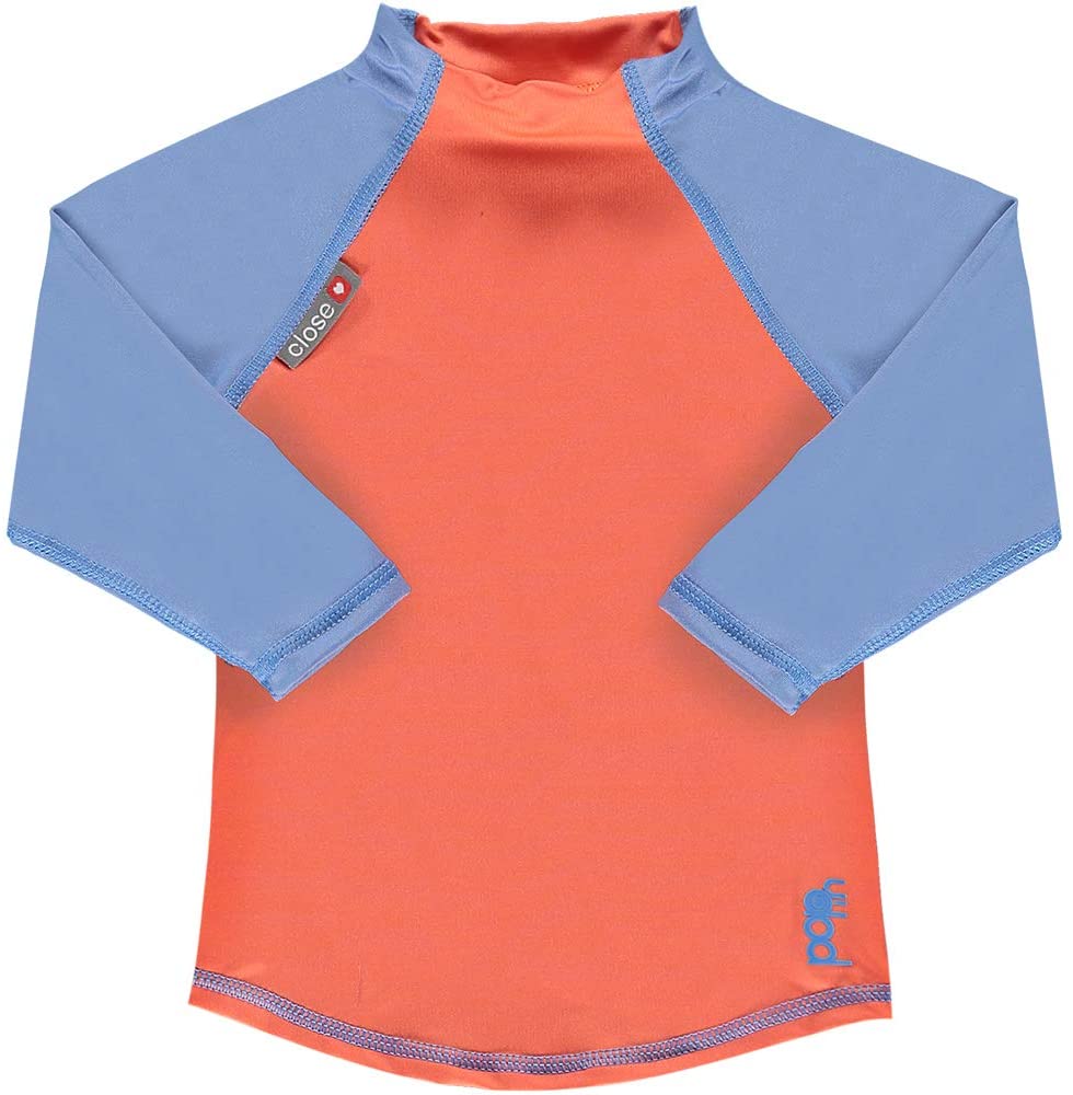 Pop-in Long Sleeved Rash Medium, Coral/Cornflower