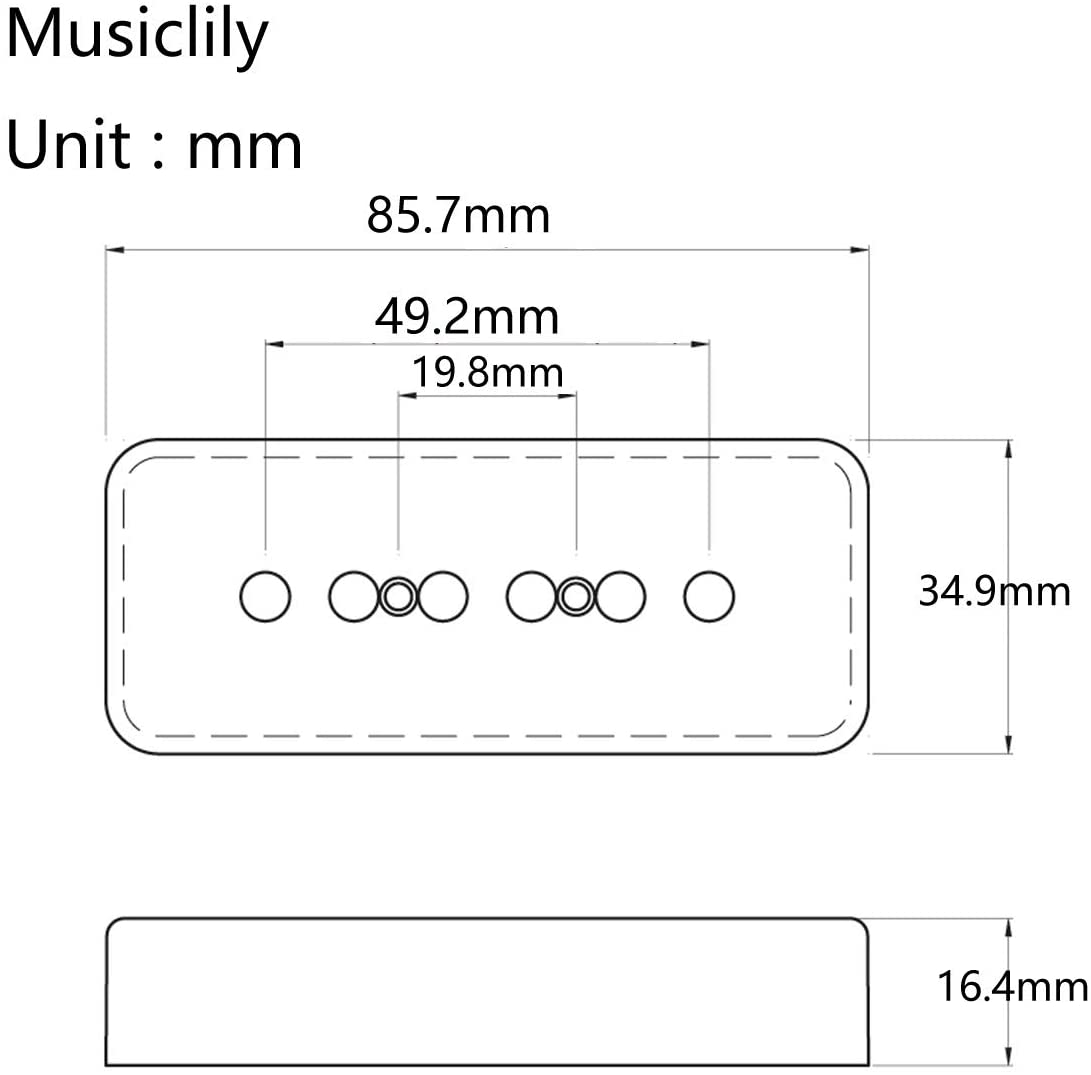 Musiclily Pro 49.2mm Plastic P90 Soapbar Guitar Pickup Covers for USA Les Paul Electric Guitar Cream (Set of 2) - Image 2